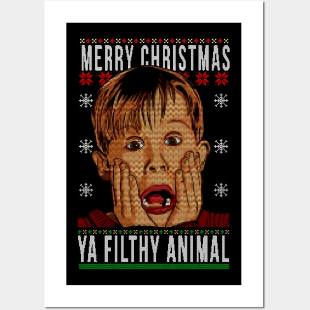 merry christmas ya filthy animal Wall Art by marscarey